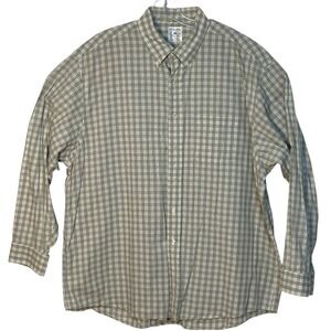 Brooks Brothers‎ Sport Shirt Plaid Button Up Long Sleeve All Cotton Green Tan XL